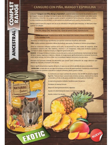 Natural Greatness Canguro con Piña, Mango y Espirulina 400 Gr