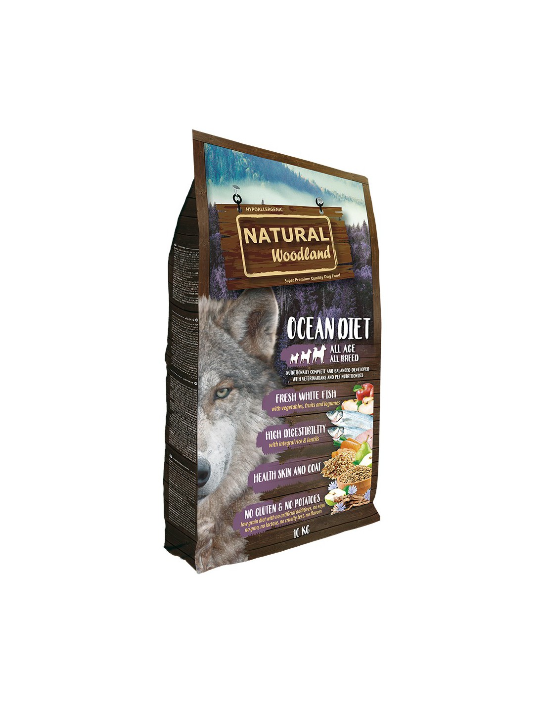 Natural Woodland Ocean Diet con pescado blanco