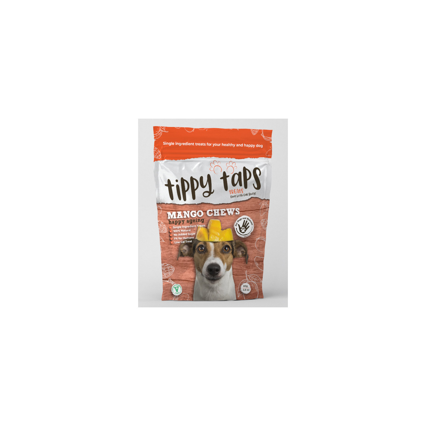 Tippy Taps de Mango snacks de fruta deshidratada para perros