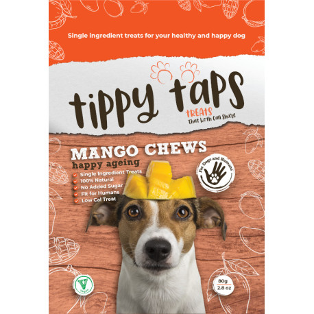 Tippy Taps de Mango snacks de fruta deshidratada para perros