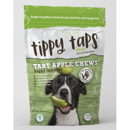 Tippy Taps de Manzana ácida snacks de fruta deshidratada para perros