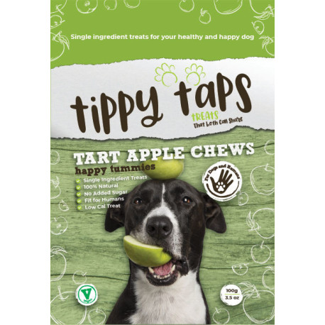 Tippy Taps de Manzana ácida snacks de fruta deshidratada para perros