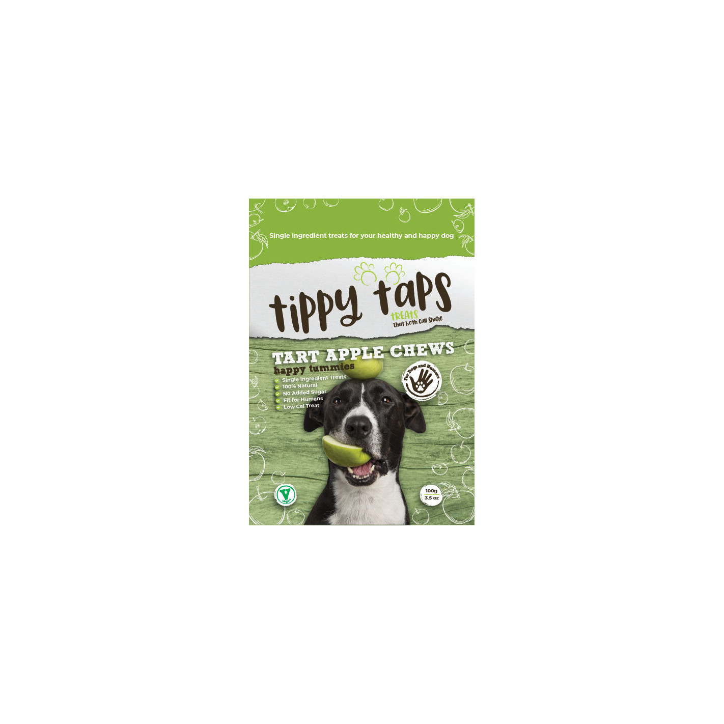 Tippy Taps de Manzana ácida snacks de fruta deshidratada para perros