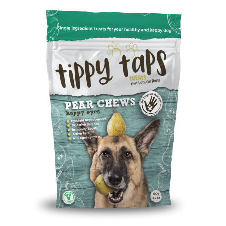 Tippy Taps de Pera snacks de fruta deshidratada para perros