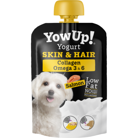 Yow Up! Yogurt natural para perros salmón Skin & Hair