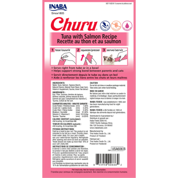 Churu Purée Receta de atún con salmón snack para gatos 2
