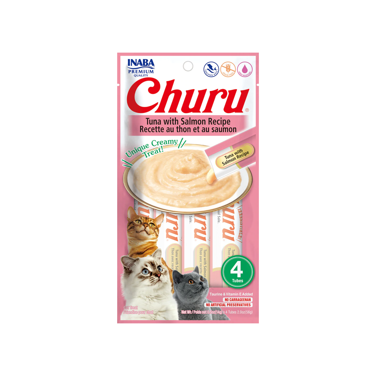 Churu Purée Receta de atún con salmón snack para gatos