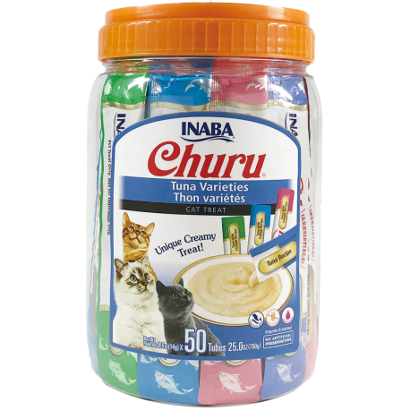 Churu Purée Bote 50 ud. variedades de atún snack para gatos