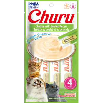 Churu Purée Receta de pollo con vieira snack para gatos