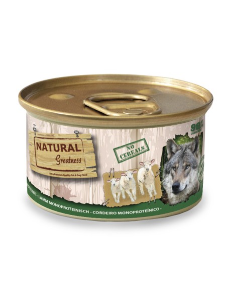 Natural Greatness Receta de cordero sensible monoproteica 170 y 400 gr